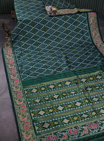 Bottle Green Silk Embroidery Saree