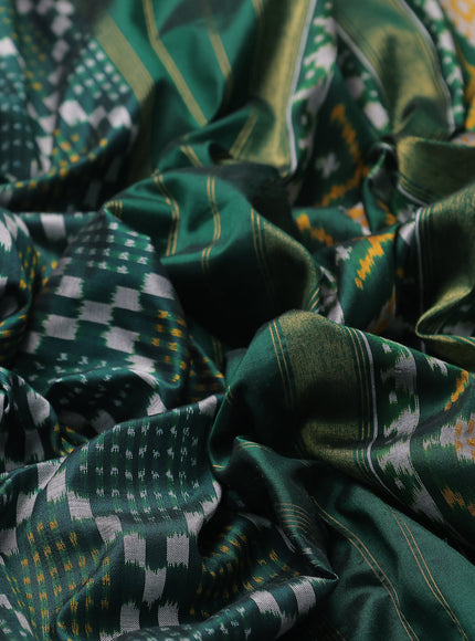 Bottle Green Silk Embroidery Saree