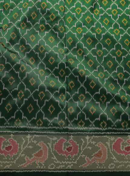 Bottle Green Silk Embroidery Saree