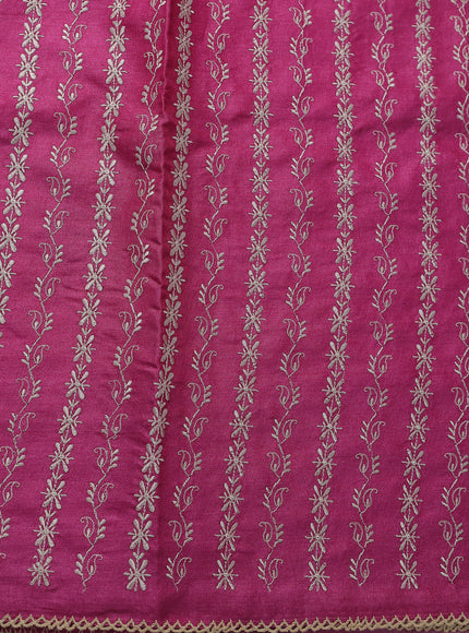 Light Pink -Magenta Pink Tussar Silk Saree
