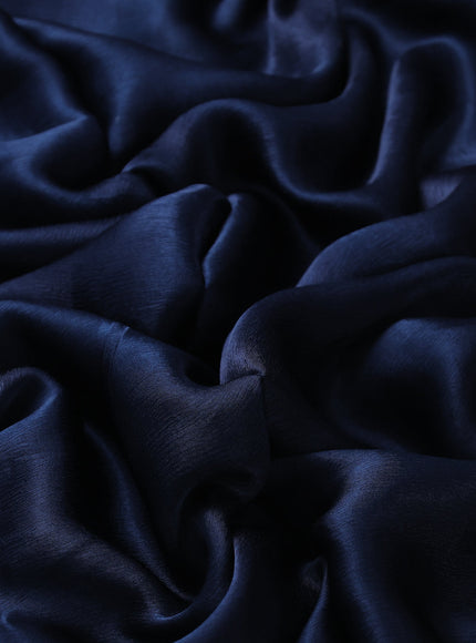 Navy Blue Satin Crepe Embroidery Sequin Silk Saree