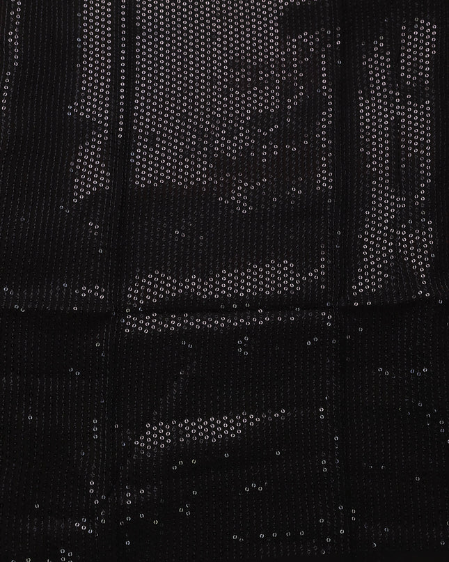 Multi Colour -Black Crepe Embroidery Sequin Silk Saree