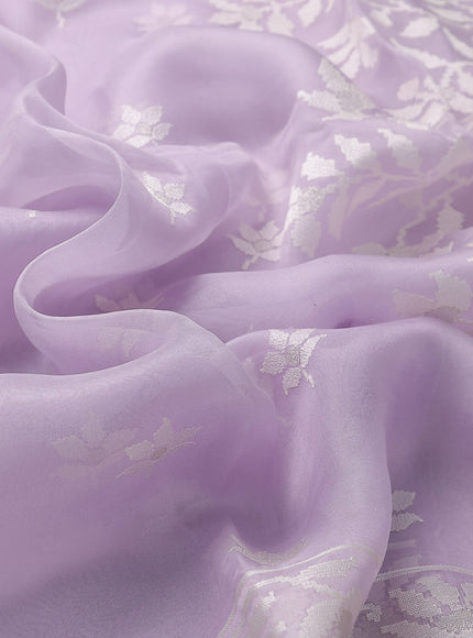 Mild Lavender Organza Embroidery Silk Saree