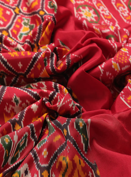 Red Patan Patola Embroidery Silk Saree