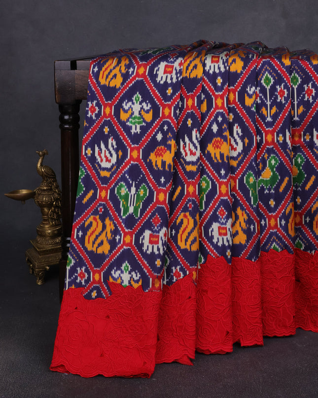 Blue Patan Patola Embroidery Silk Saree