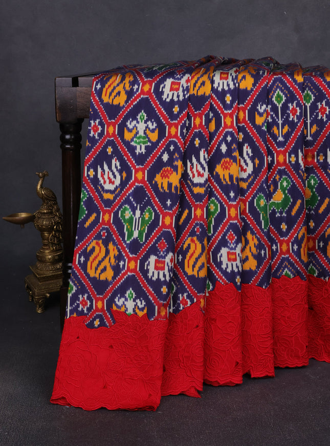 Blue Patan Patola Embroidery Silk Saree