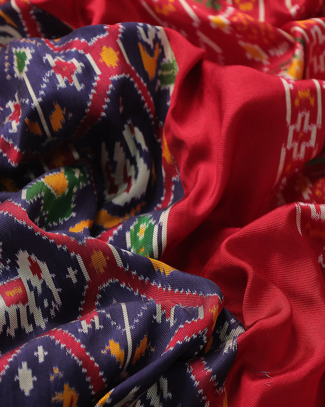 Blue Patan Patola Embroidery Silk Saree