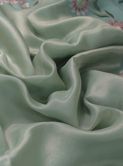 Sky Blue Organza Tissue Embroidery Silk Saree