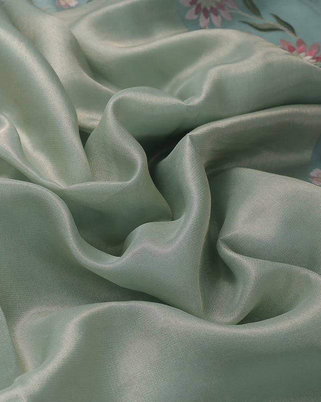 Sky Blue Organza Tissue Embroidery Silk Saree