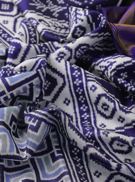 Off White -Blue Patan Patola Silk Saree
