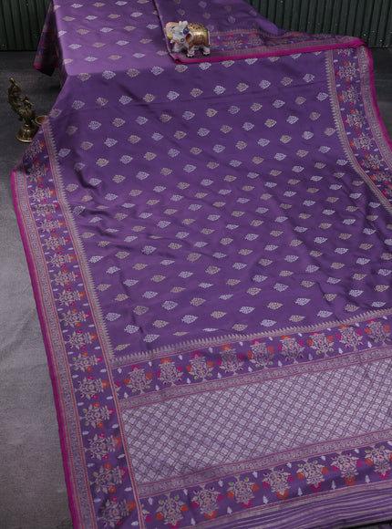 Dark Lavender Banarasi Silk Saree
