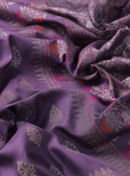 Dark Lavender Banarasi Silk Saree