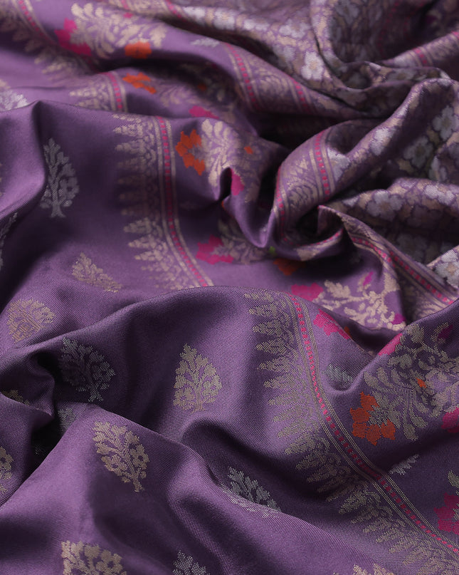 Dark Lavender Banarasi Silk Saree