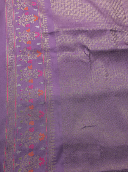 Dark Lavender Banarasi Silk Saree