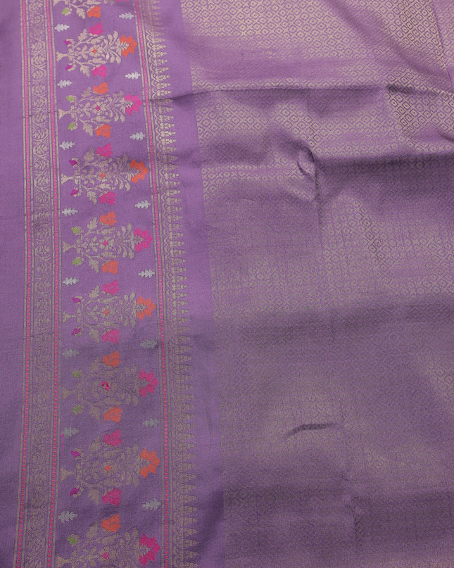 Dark Lavender Banarasi Silk Saree