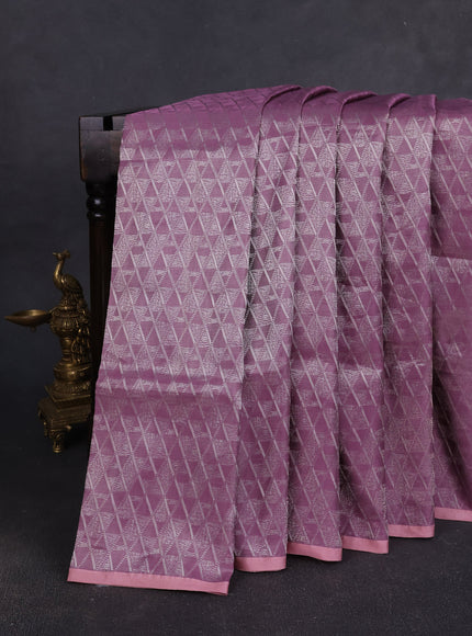 Pastel Purple - Peach Banarasi Silk Saree