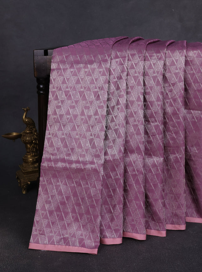 Pastel Purple - Peach Banarasi Silk Saree
