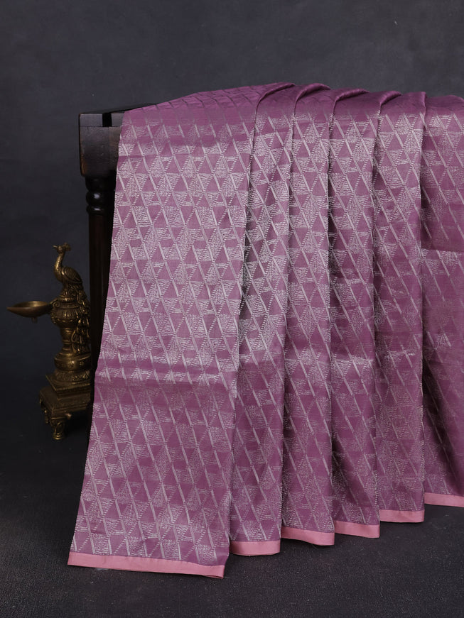 Pastel Purple - Peach Banarasi Silk Saree