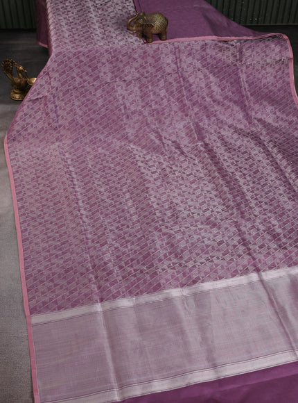 Pastel Purple - Peach Banarasi Silk Saree