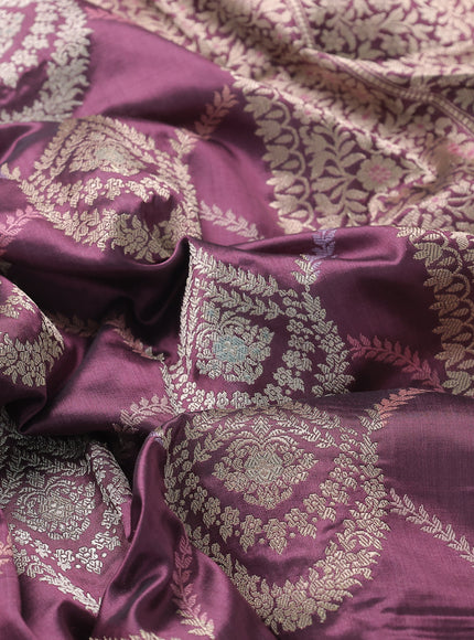 Dark Purple Banarasi Silk Saree