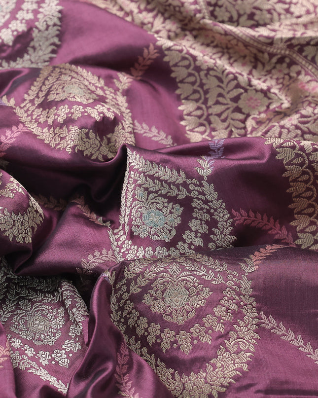 Dark Purple Banarasi Silk Saree