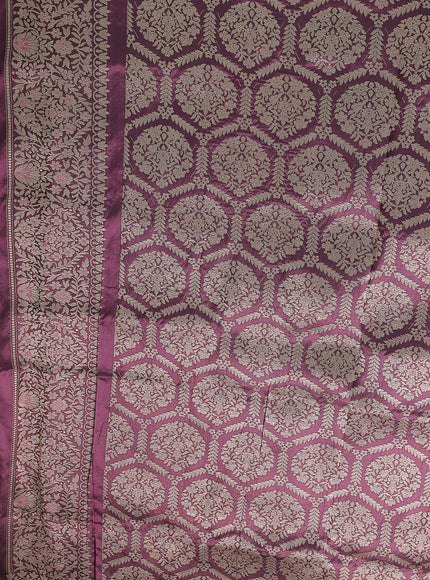 Dark Purple Banarasi Silk Saree