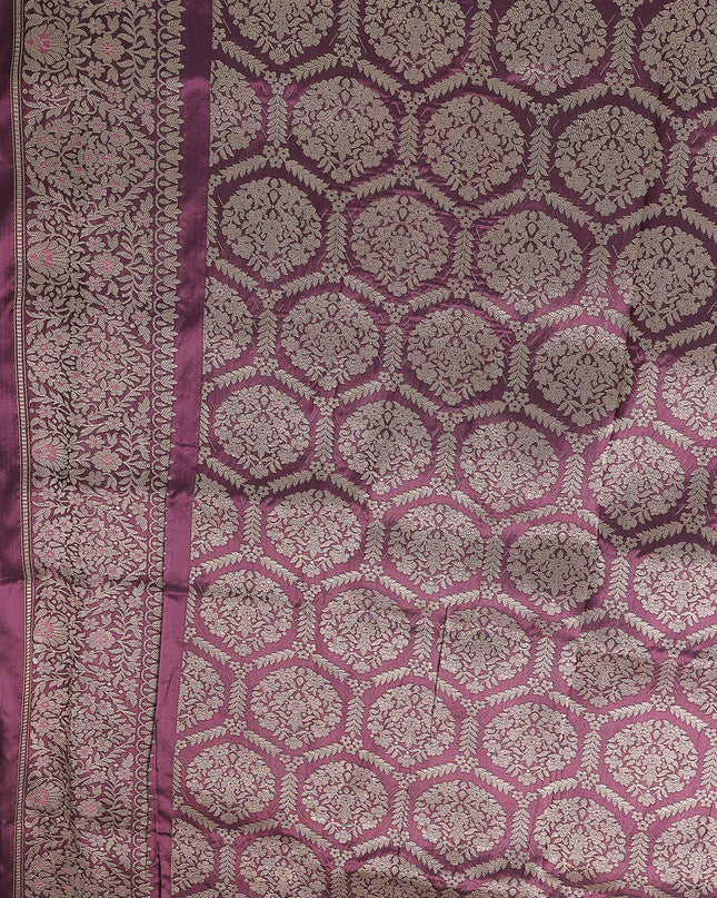 Dark Purple Banarasi Silk Saree