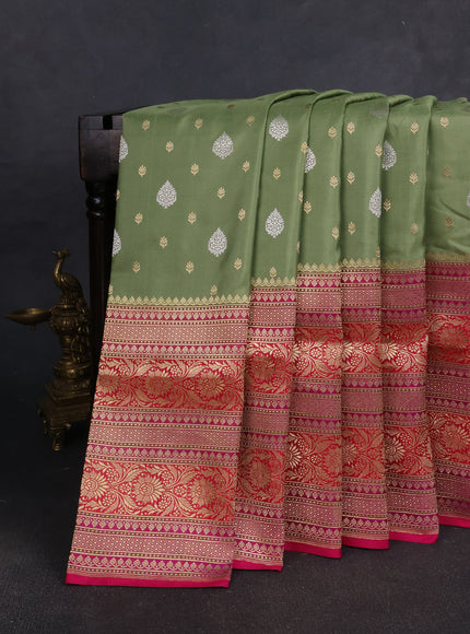 Mehendi Green Banarasi Silk Saree