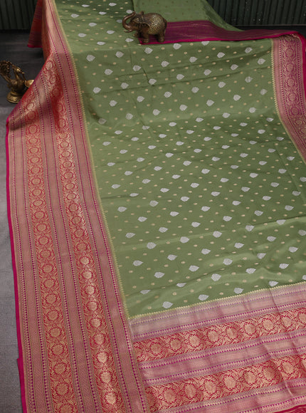 Mehendi Green Banarasi Silk Saree