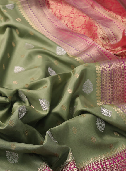 Mehendi Green Banarasi Silk Saree