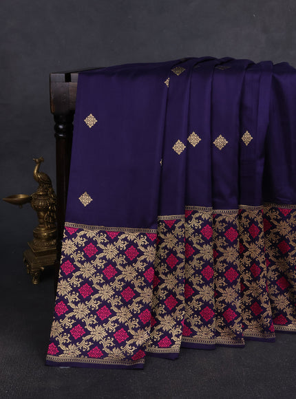 Navy Blue Banarasi Silk Saree