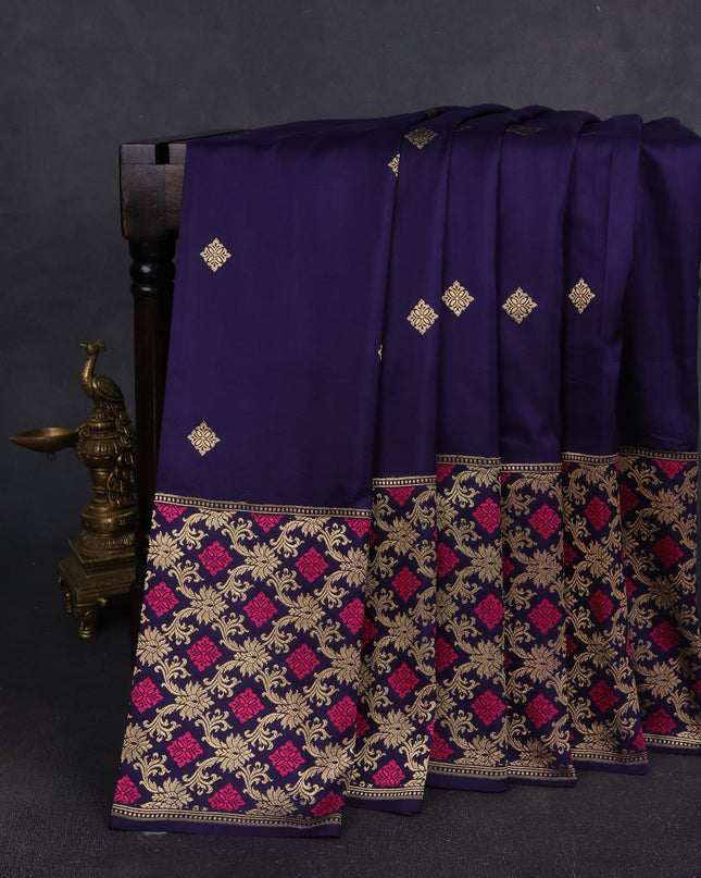 Navy Blue Banarasi Silk Saree