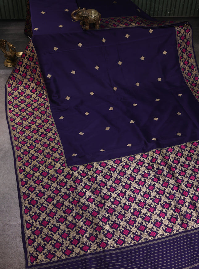 Navy Blue Banarasi Silk Saree