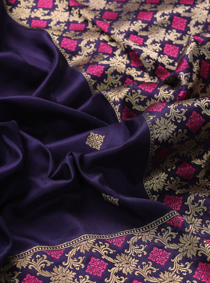 Navy Blue Banarasi Silk Saree