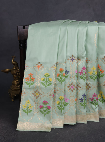 Pista Green Banarasi Silk Saree