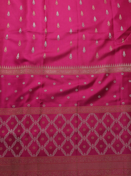 Wine - Pink Banarasi Silk Saree