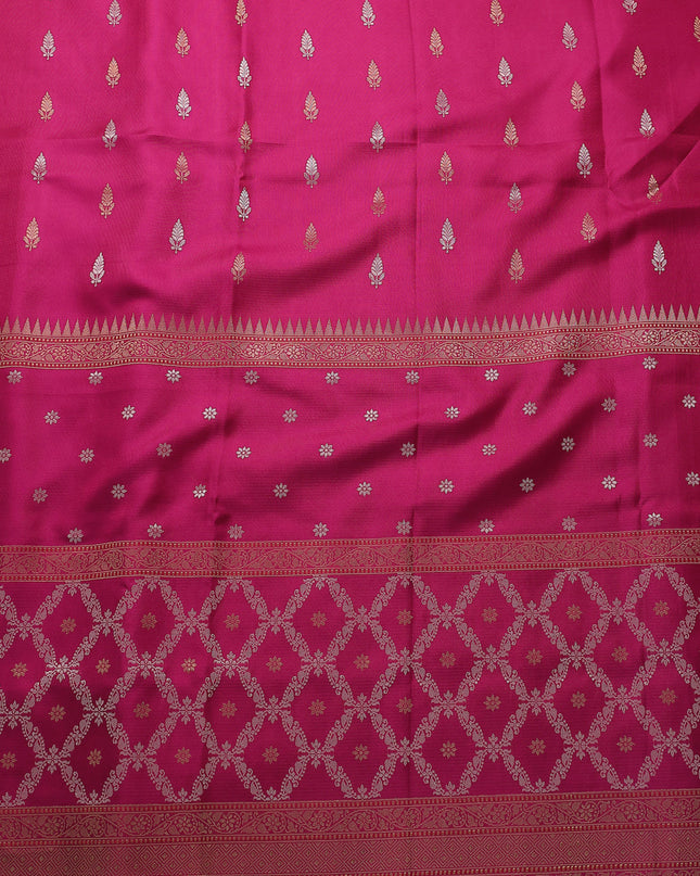 Wine - Pink Banarasi Silk Saree