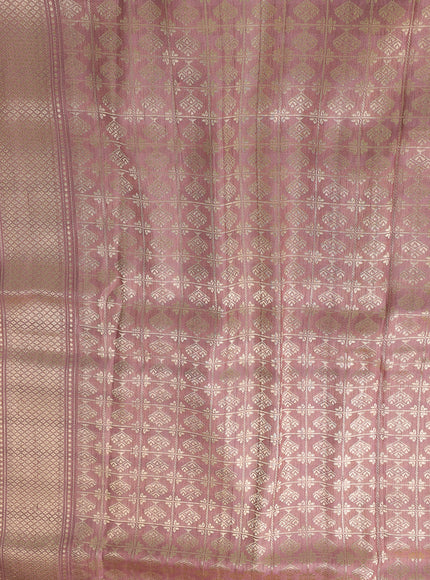 Mauve Pink Banarasi Tussar Silk Saree