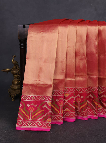 Golden Pink Banarasi Silk Tissue Saree