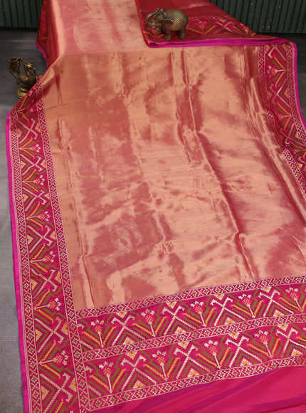 Golden Pink Banarasi Silk Tissue Saree