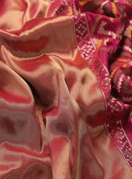Golden Pink Banarasi Silk Tissue Saree