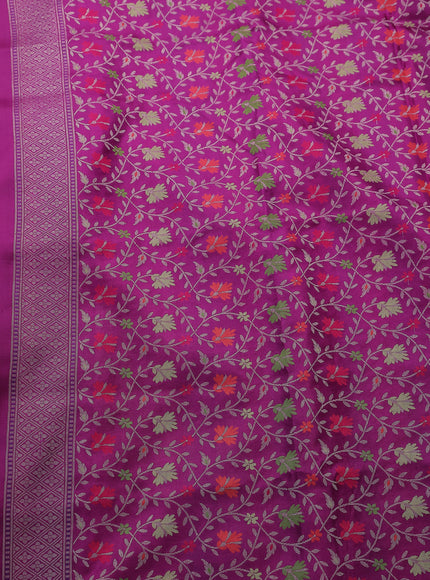 Rani Pink -Purple Banarasi Silk Saree