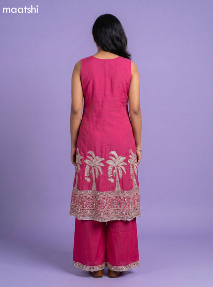 Pink Embroidery Work Anarkali Suit