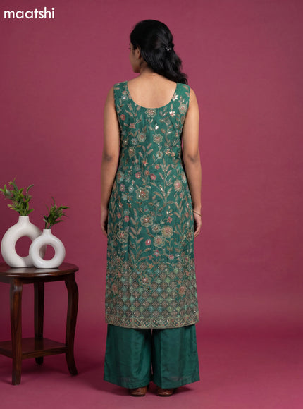 Green Party Wear Dress With Embroidery Work Anarkali Suit