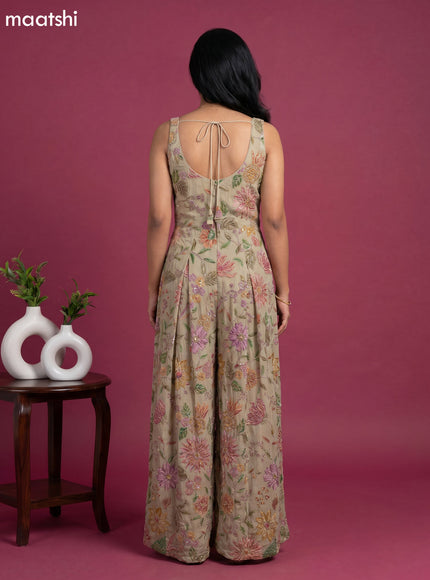 Elaichi Green Party Wear Dress With Embroidery Work Suit