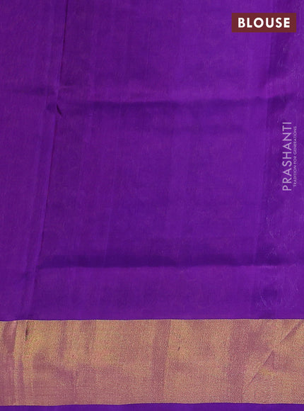 Pure uppada silk saree purple and violet with allover silver & gold zari weaves and zari woven border