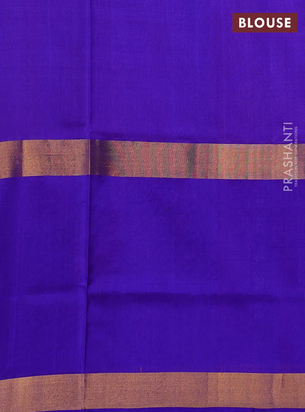 Pure uppada silk saree dual shade of pink and blue with zari woven buttas and long zari woven border