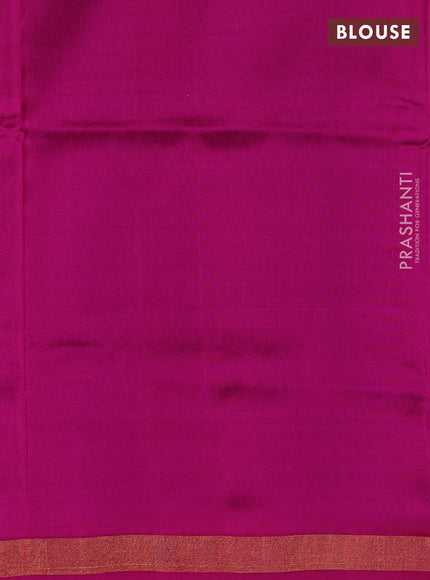 Pure uppada silk saree blue and pink with zari woven paisley buttas and zari woven border