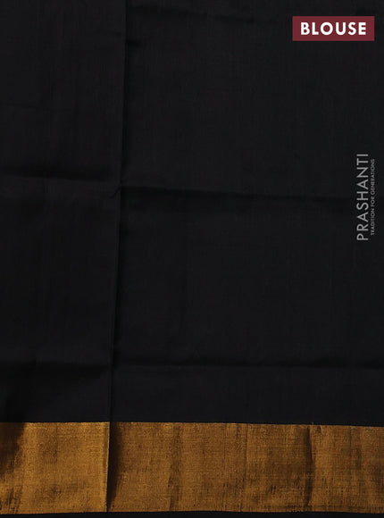 Pure uppada silk saree black with silver & gold zari woven buttas and zari woven border