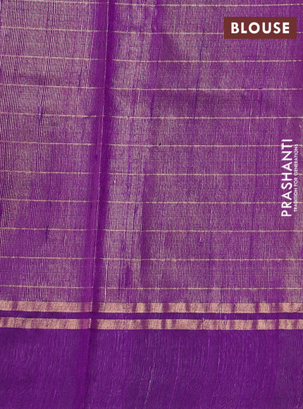 Pure dupion silk saree pink and purple with allover zari woven checked pattern and silver & gold zari woven butta border
